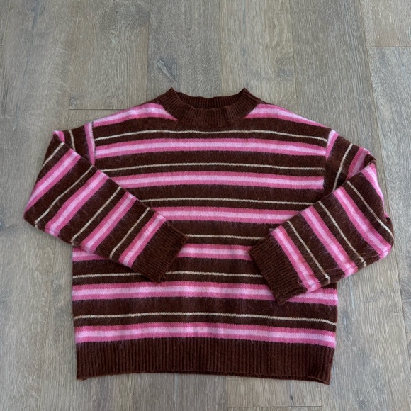 Sweaters - Striped Pink and Brown Sweater